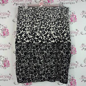 RW&CO. Skirt flowers color block Black and White Floral Pencil Skirt